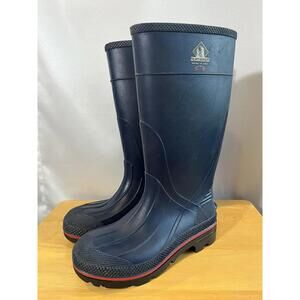 THE NORTHERNER Rubber Boots Slip Ons Blue Women's Size 7 Made In USA Vintage